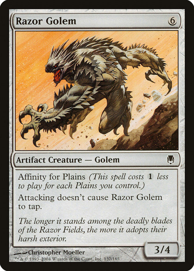 Razor Golem – Common Magic: The Gathering card from Darksteel (#137)