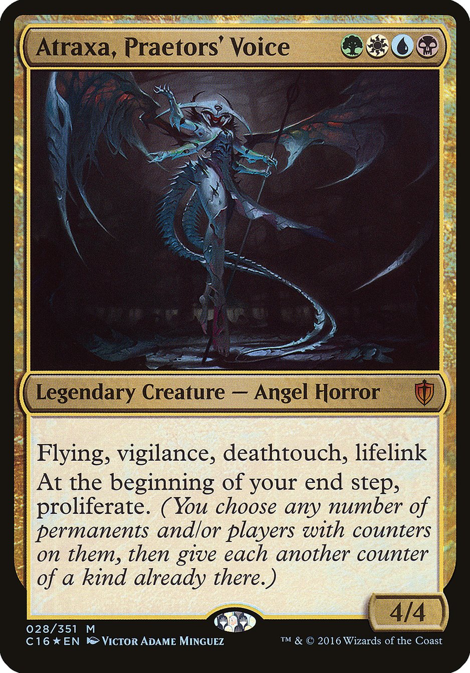 Atraxa, Praetors' Voice – Mythic Magic: The Gathering card from Commander 2016 Oversized (#28)