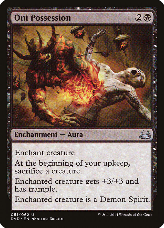 Oni Possession – Uncommon Magic: The Gathering card from Duel Decks Anthology: Divine vs. Demonic (#51)