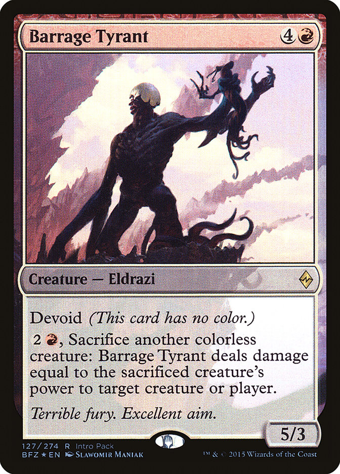 Barrage Tyrant – Rare Magic: The Gathering card from Battle for Zendikar Promos (#127)
