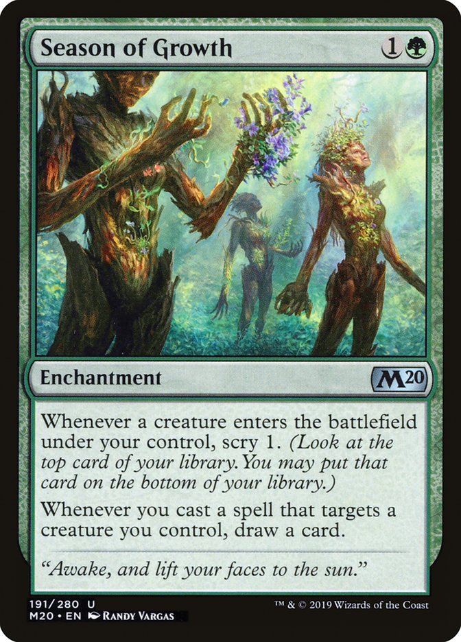 Season of Growth – Uncommon Magic: The Gathering card from Core Set 2020 (#191)
