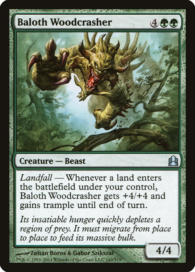 Baloth Woodcrasher – Uncommon Magic: The Gathering card from Commander 2011 (#143)