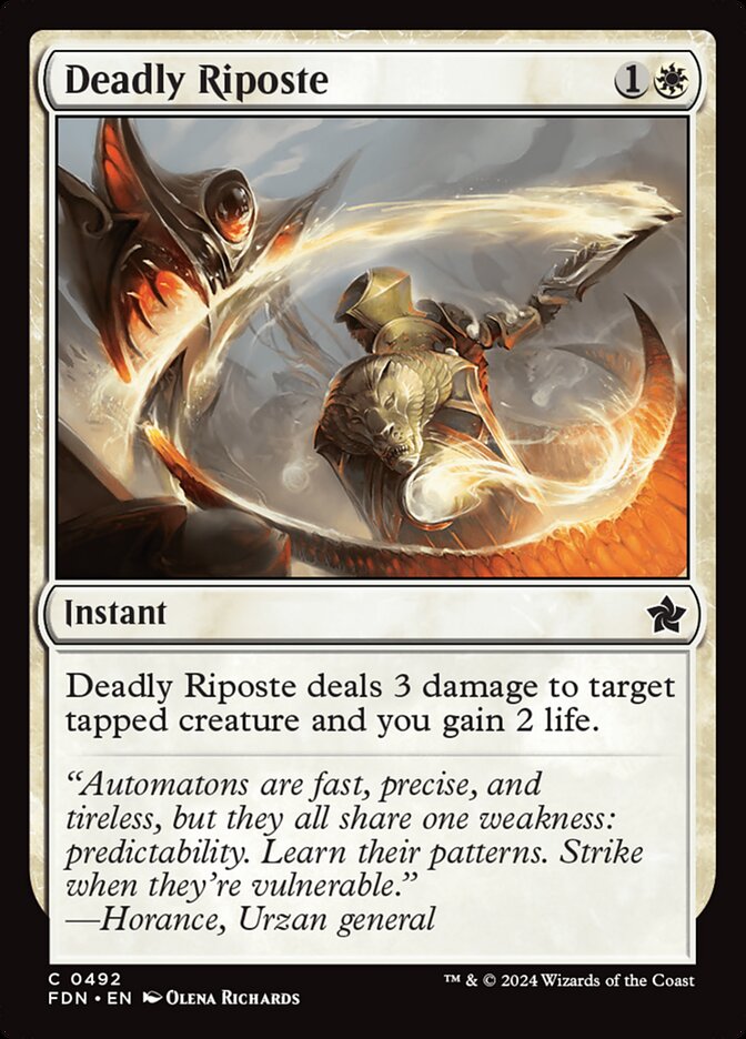 Deadly Riposte – Common Magic: The Gathering card from Foundations (#492)
