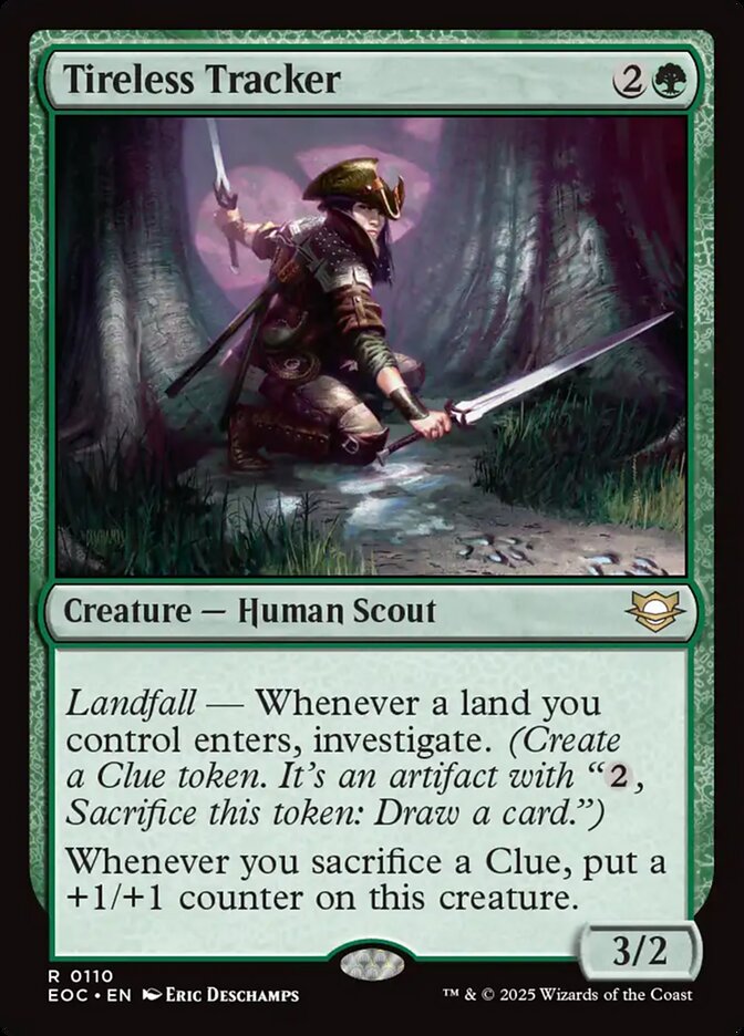 Tireless Tracker – Rare Magic: The Gathering card from Edge of Eternities Commander (#110)