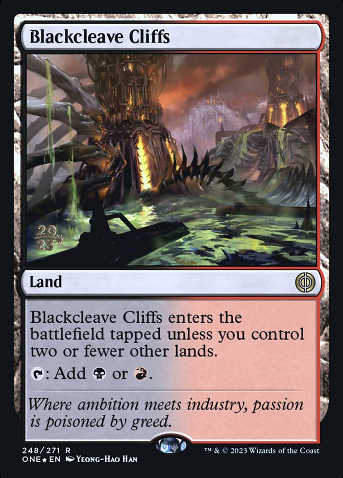 Blackcleave Cliffs – Rare Magic: The Gathering card from Phyrexia: All Will Be One Promos (#248s)
