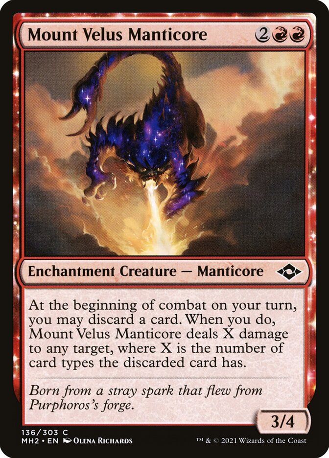 Mount Velus Manticore – Common Magic: The Gathering card from Modern Horizons 2 (#136)