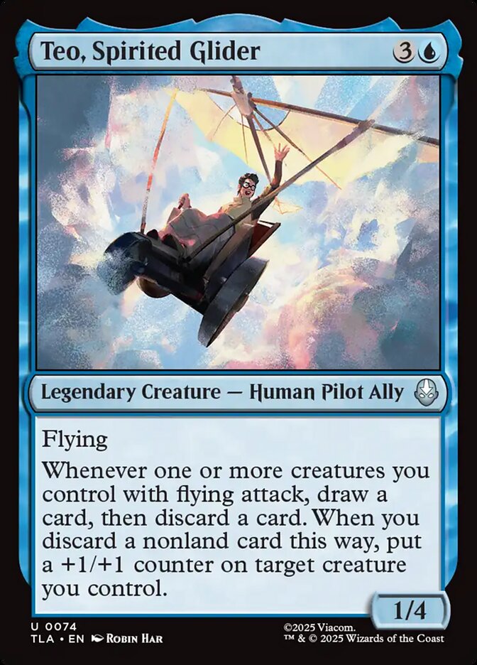 Teo, Spirited Glider – Uncommon Magic: The Gathering card from Avatar: The Last Airbender (#74)