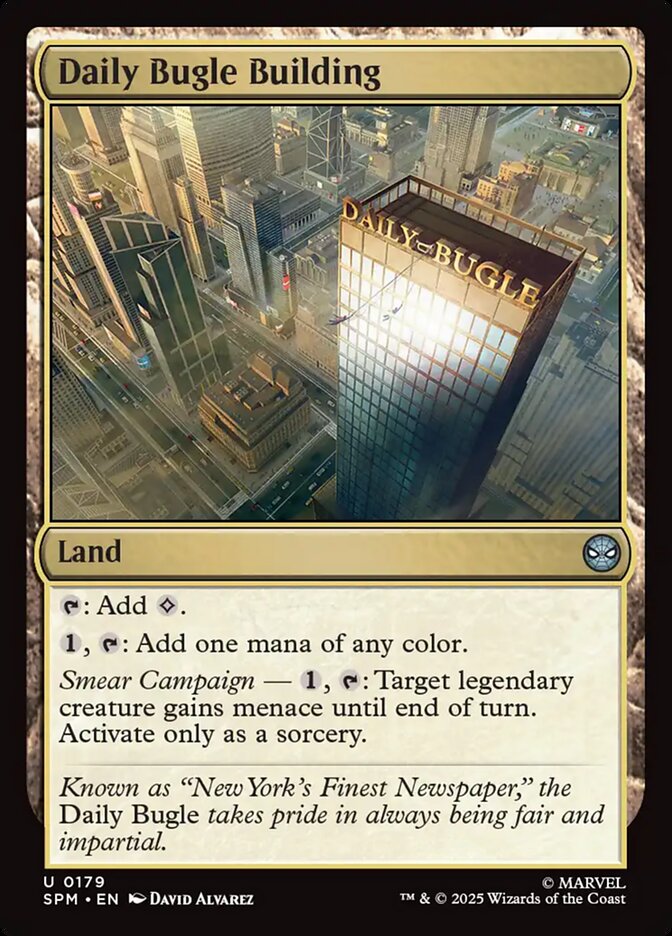 Daily Bugle Building – Uncommon Magic: The Gathering card from Marvel's Spider-Man (#179)