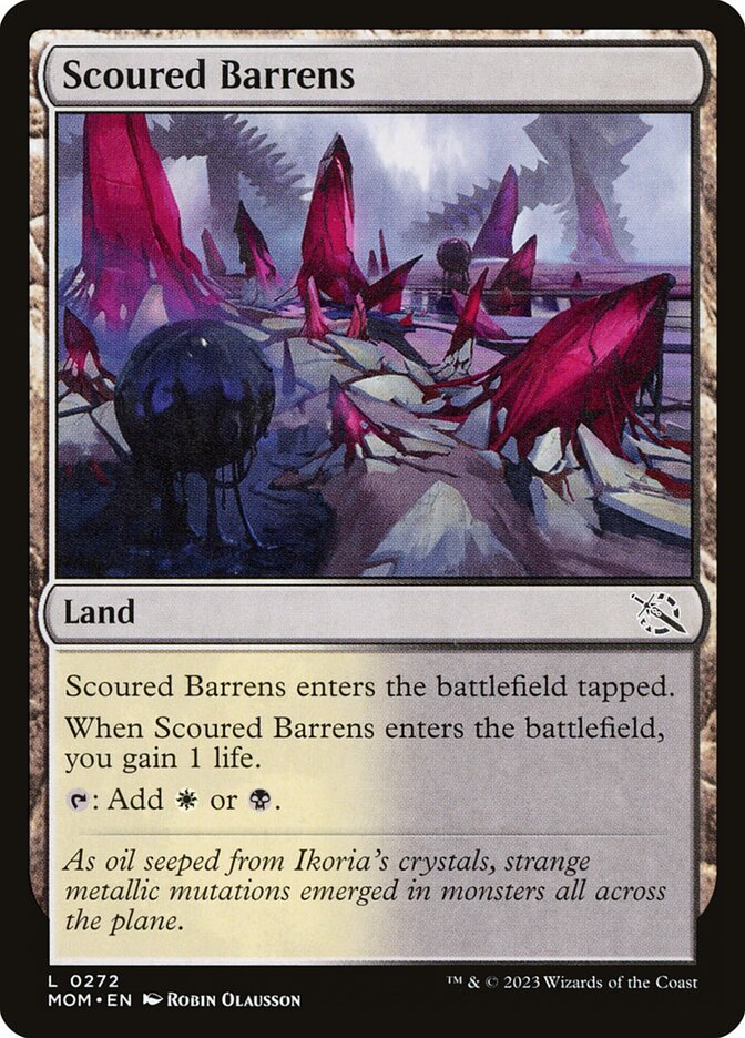 Scoured Barrens – Common Magic: The Gathering card from March of the Machine (#272)