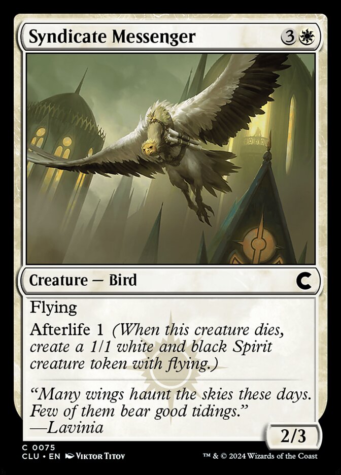 Syndicate Messenger – Common Magic: The Gathering card from Ravnica: Clue Edition (#75)