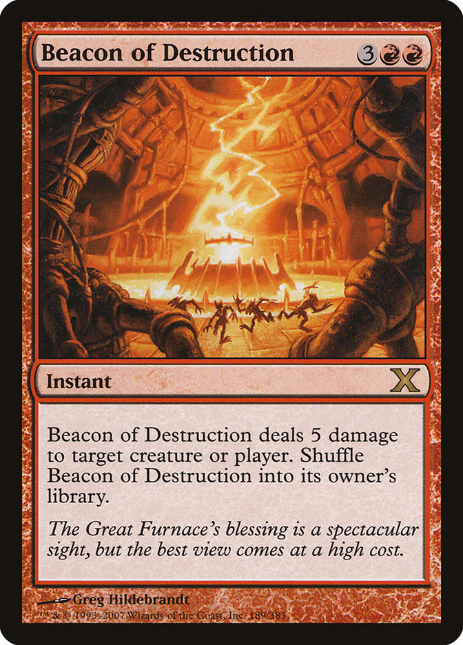 Beacon of Destruction – Rare Magic: The Gathering card from Tenth Edition (#189)