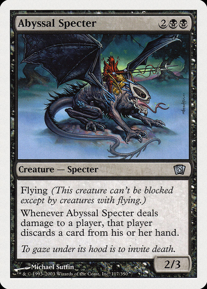 Abyssal Specter – Uncommon Magic: The Gathering card from Eighth Edition (#117)