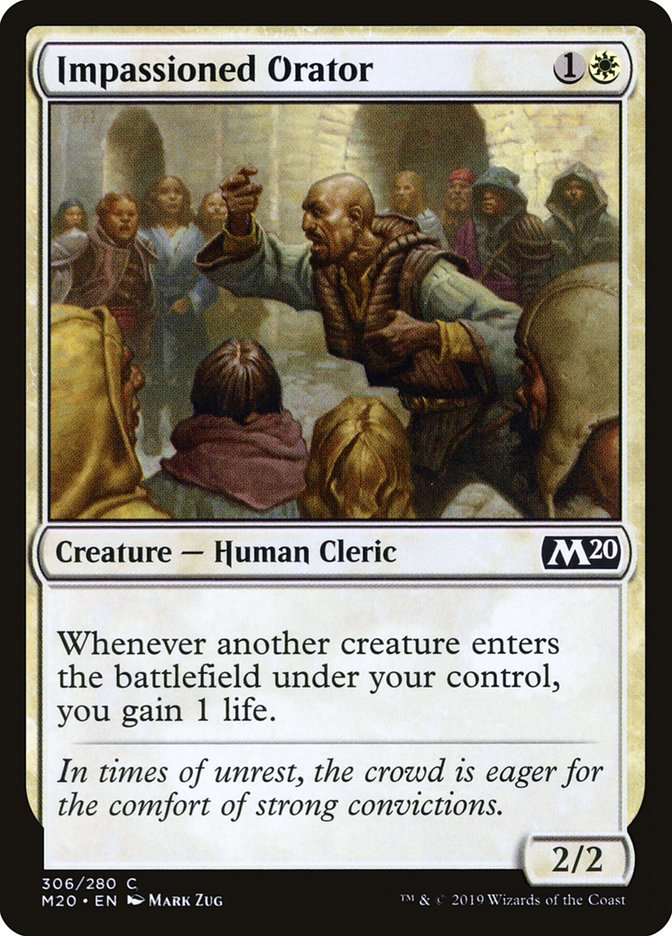 Impassioned Orator – Common Magic: The Gathering card from Core Set 2020 (#306)