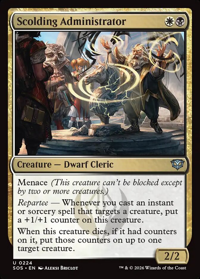 Scolding Administrator – Uncommon Magic: The Gathering card from Secrets of Strixhaven (#224)