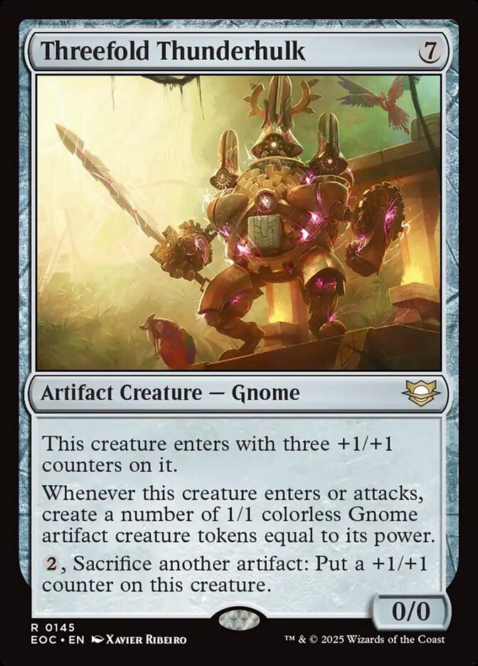 Threefold Thunderhulk – Rare Magic: The Gathering card from Edge of Eternities Commander (#145)