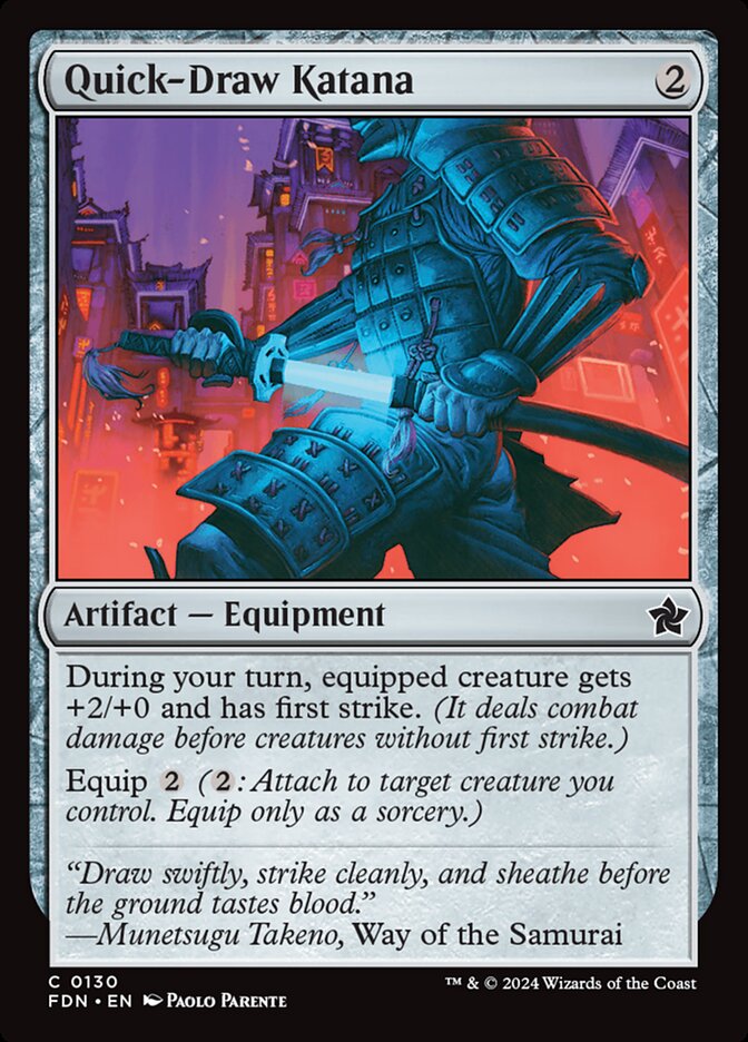 Quick-Draw Katana – Common Magic: The Gathering card from Foundations (#130)