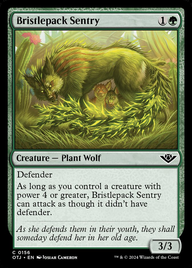 Bristlepack Sentry – Common Magic: The Gathering card from Outlaws of Thunder Junction (#156)