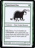 Experiment Five – Rare Magic: The Gathering card from Mystery Booster Playtest Cards 2021 (#73)
