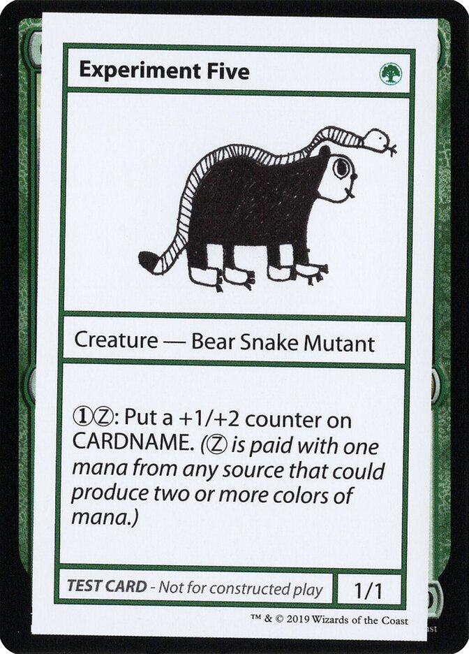 Experiment Five – Rare Magic: The Gathering card from Mystery Booster Playtest Cards 2021 (#73)