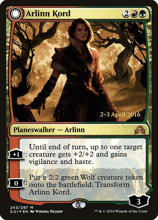 Arlinn Kord // Arlinn, Embraced by the Moon – Mythic Magic: The Gathering card from Shadows over Innistrad Promos (#243s)