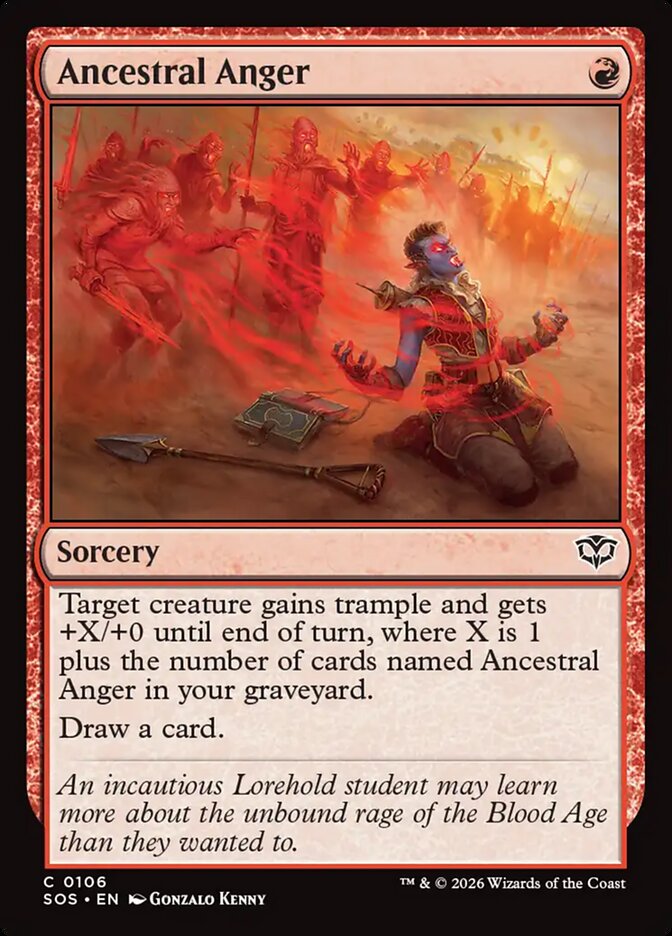 Ancestral Anger – Common Magic: The Gathering card from Secrets of Strixhaven (#106)