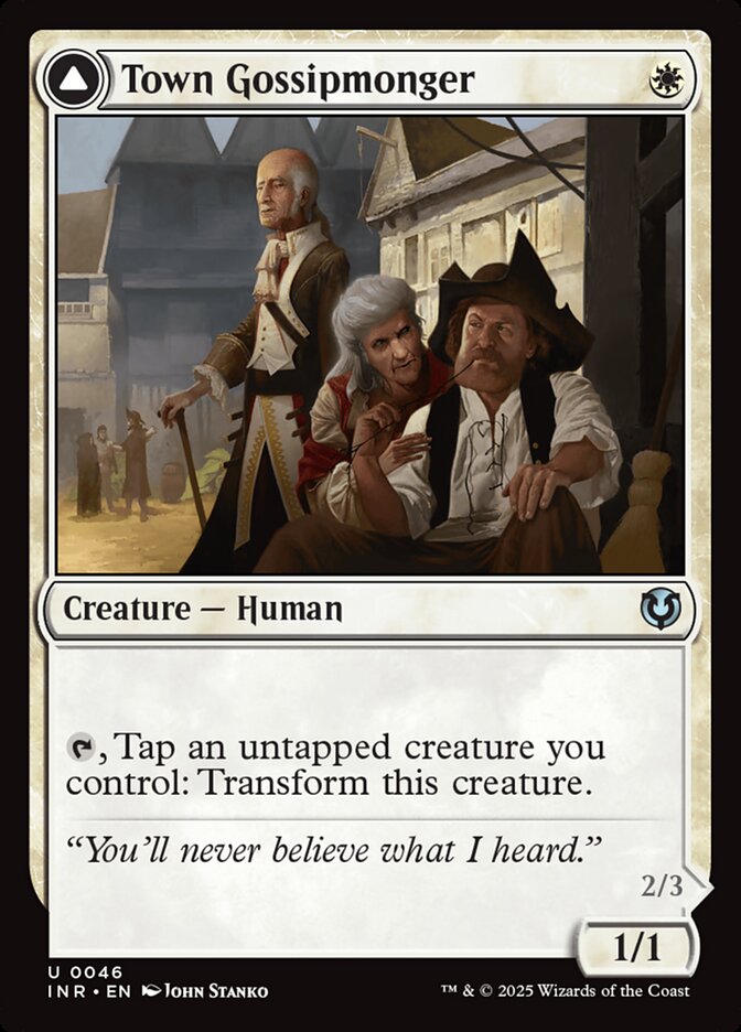 Town Gossipmonger // Incited Rabble – Uncommon Magic: The Gathering card from Innistrad Remastered (#46)