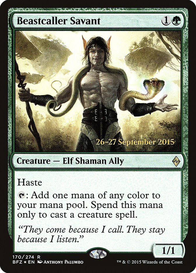 Beastcaller Savant – Rare Magic: The Gathering card from Battle for Zendikar Promos (#170s)