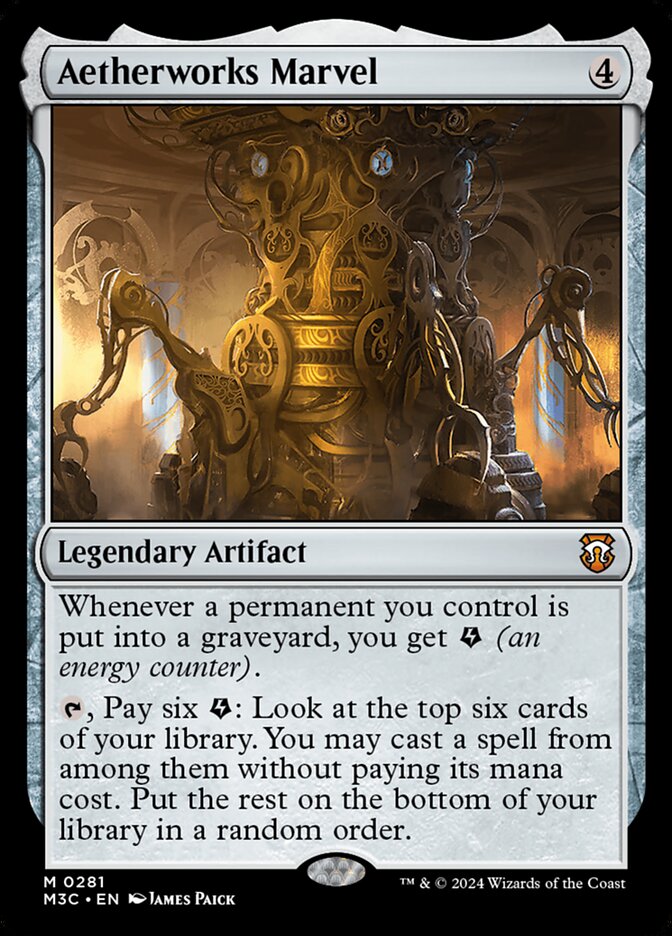 Aetherworks Marvel – Mythic Magic: The Gathering card from Modern Horizons 3 Commander (#281)
