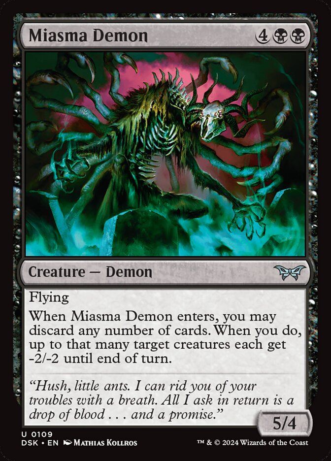 Miasma Demon – Uncommon Magic: The Gathering card from Duskmourn: House of Horror (#109)