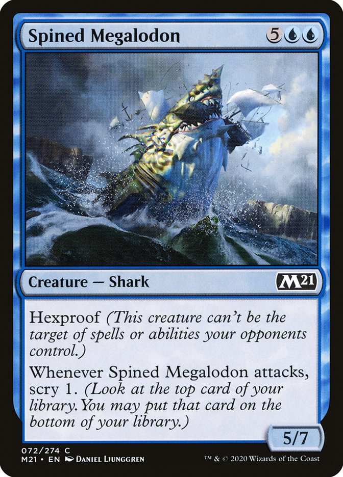 Spined Megalodon – Common Magic: The Gathering card from Core Set 2021 (#72)