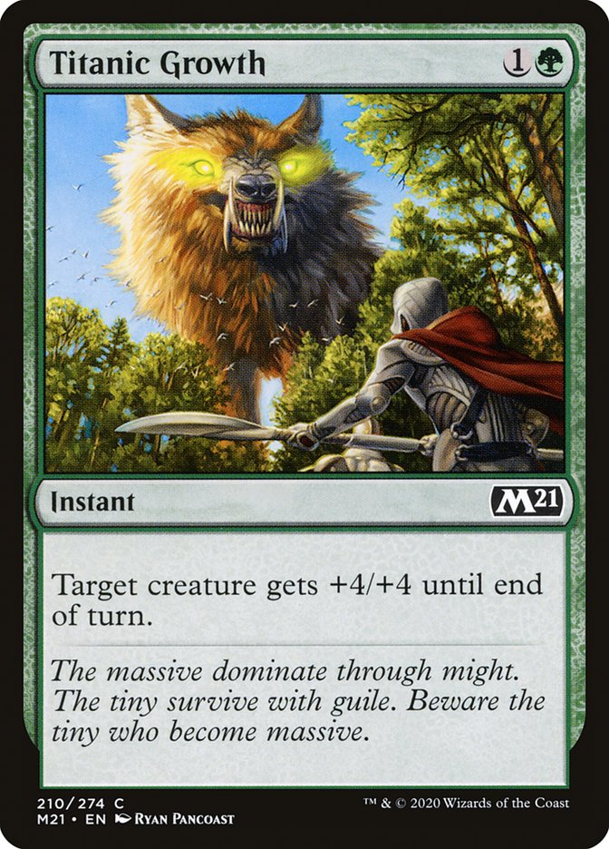 Titanic Growth – Common Magic: The Gathering card from Core Set 2021 (#210)