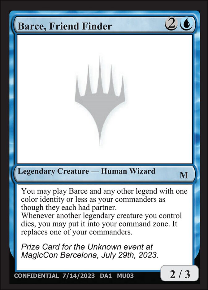 Barce, Friend Finder – Mythic Magic: The Gathering card from Unknown Event (#MU03)