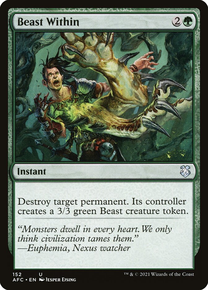 Beast Within – Uncommon Magic: The Gathering card from Forgotten Realms Commander (#152)