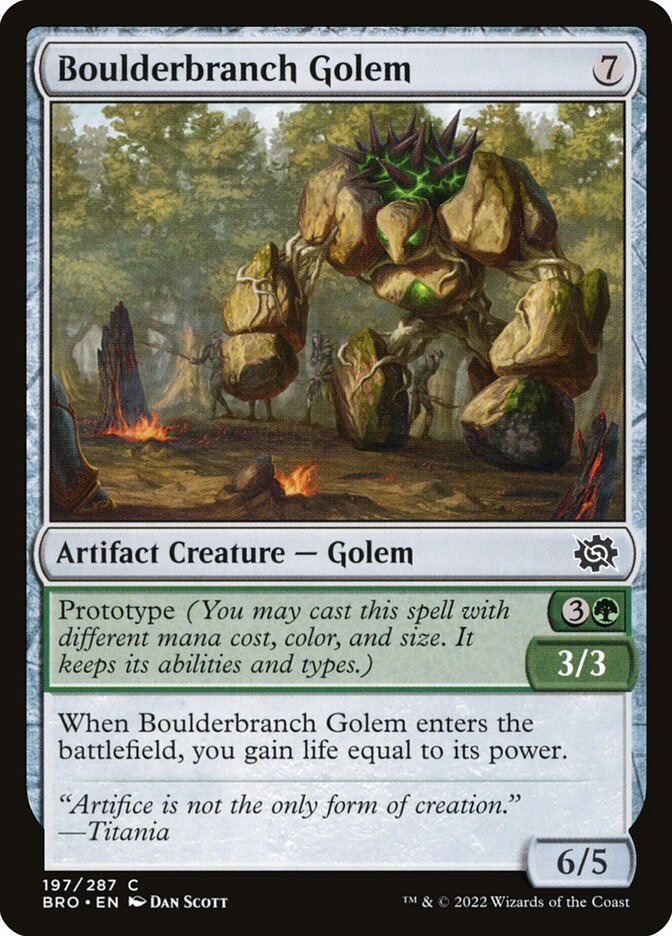 Boulderbranch Golem – Common Magic: The Gathering card from The Brothers' War (#197)