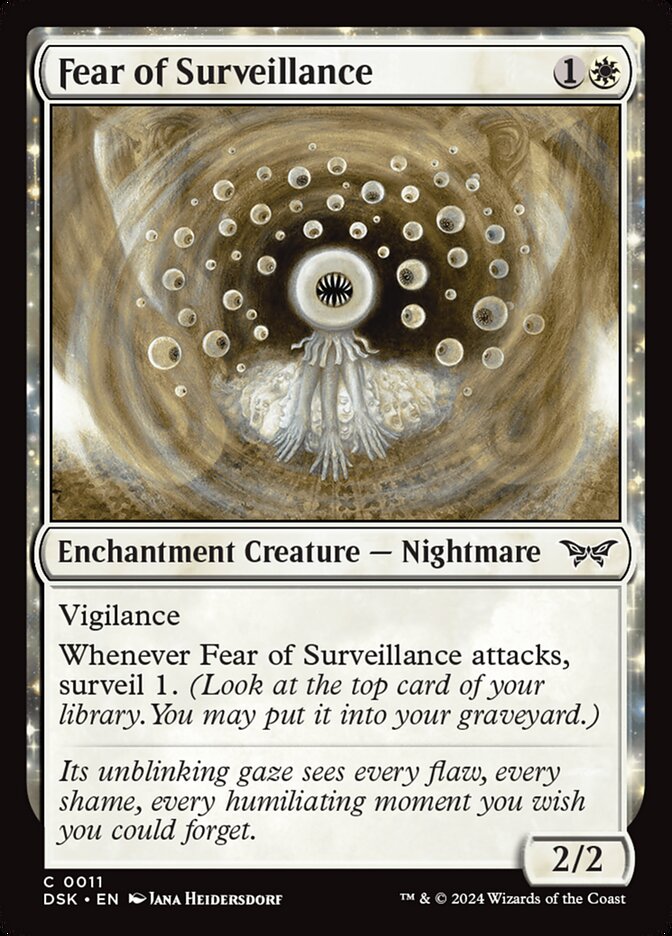 Fear of Surveillance – Common Magic: The Gathering card from Duskmourn: House of Horror (#11)