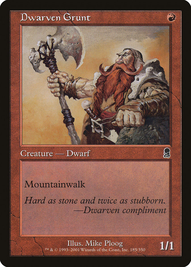 Dwarven Grunt – Common Magic: The Gathering card from Odyssey (#185)