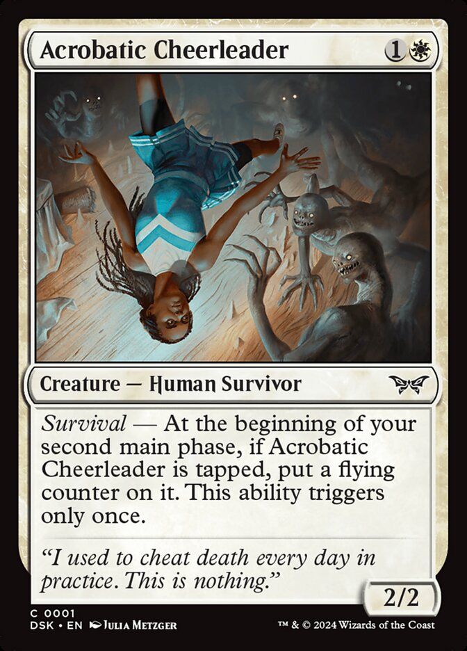 Acrobatic Cheerleader – Common Magic: The Gathering card from Duskmourn: House of Horror (#1)