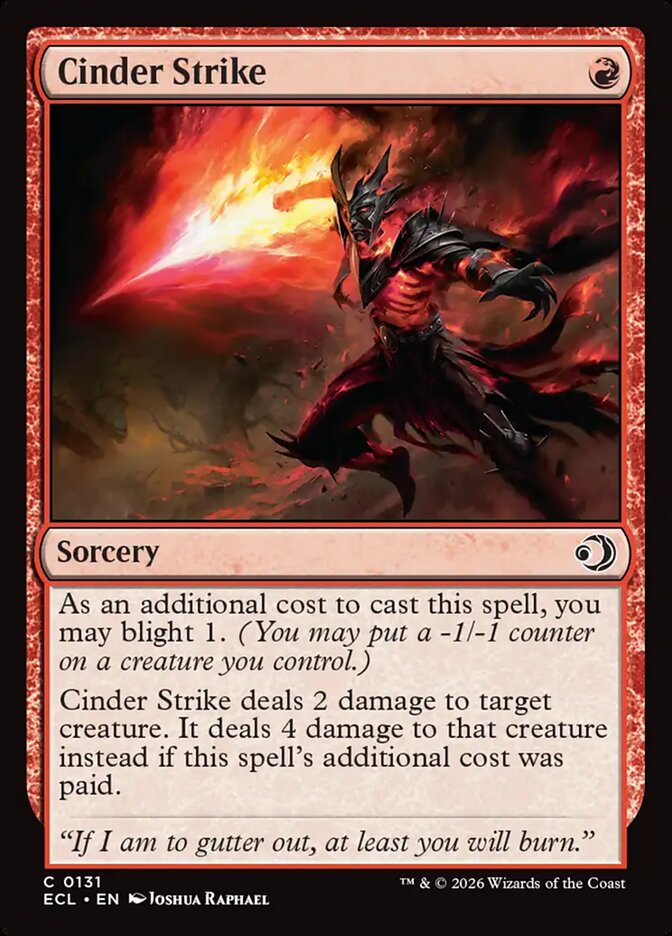 Cinder Strike – Common Magic: The Gathering card from Lorwyn Eclipsed (#131)