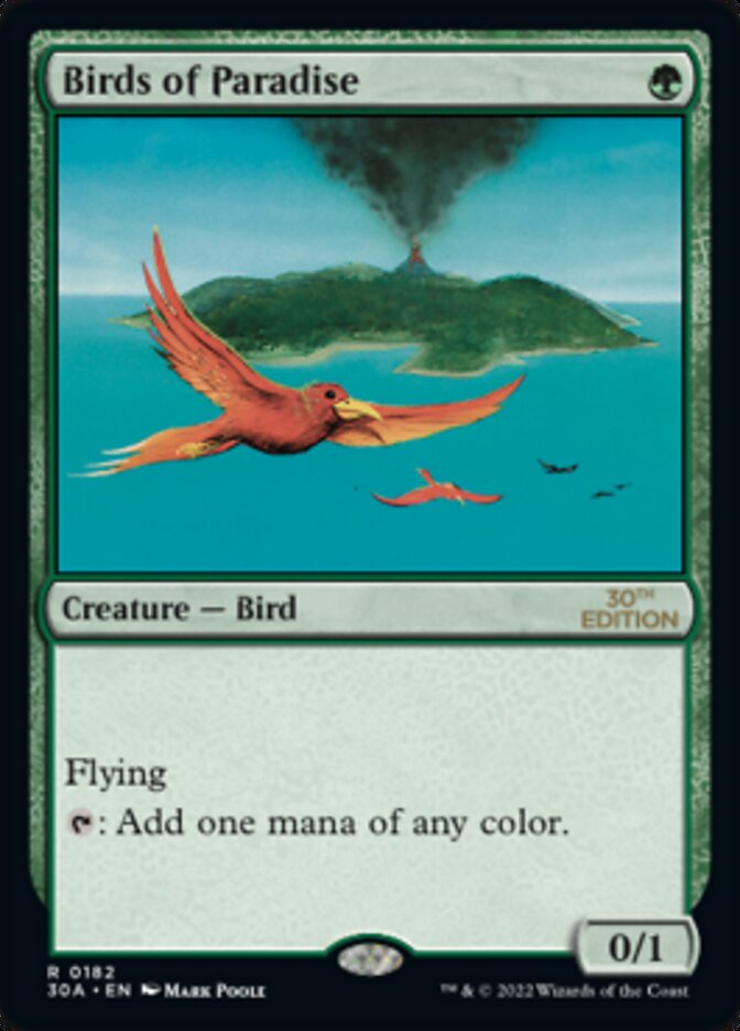 Birds of Paradise – Rare Magic: The Gathering card from 30th Anniversary Edition (#182)