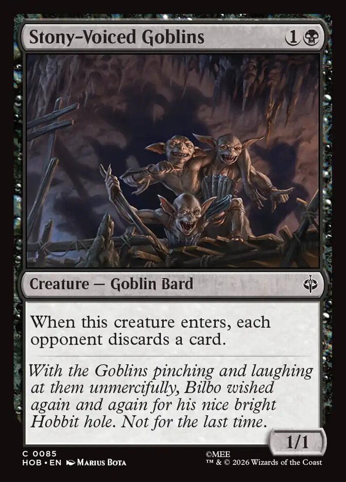Stony-Voiced Goblins – Common Magic: The Gathering card from The Hobbit (#85)
