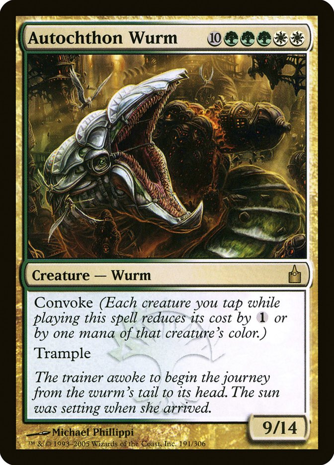 Autochthon Wurm – Rare Magic: The Gathering card from Ravnica: City of Guilds (#191)