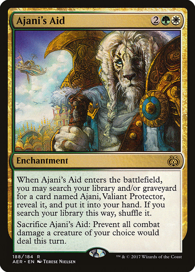 Ajani's Aid – Rare Magic: The Gathering card from Aether Revolt (#188)