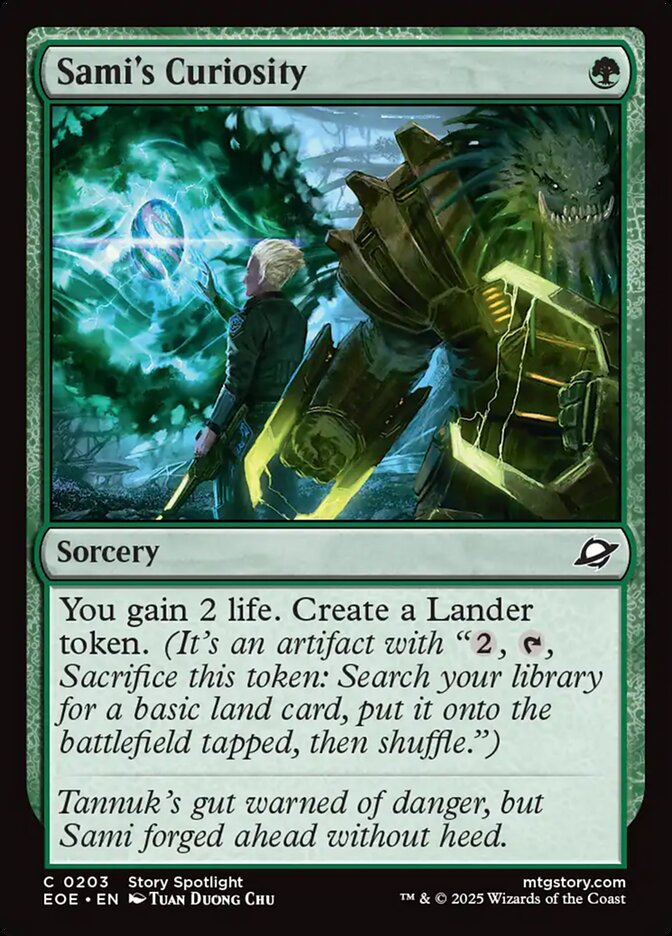 Sami's Curiosity – Common Magic: The Gathering card from Edge of Eternities (#203)