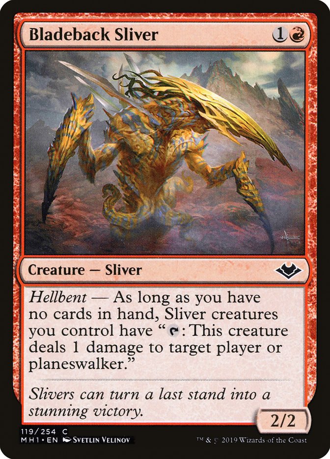 Bladeback Sliver – Common Magic: The Gathering card from Modern Horizons (#119)