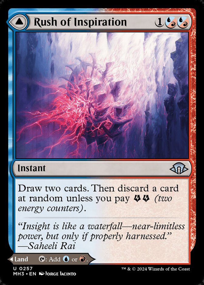 Rush of Inspiration // Crackling Falls – Uncommon Magic: The Gathering card from Modern Horizons 3 (#257)