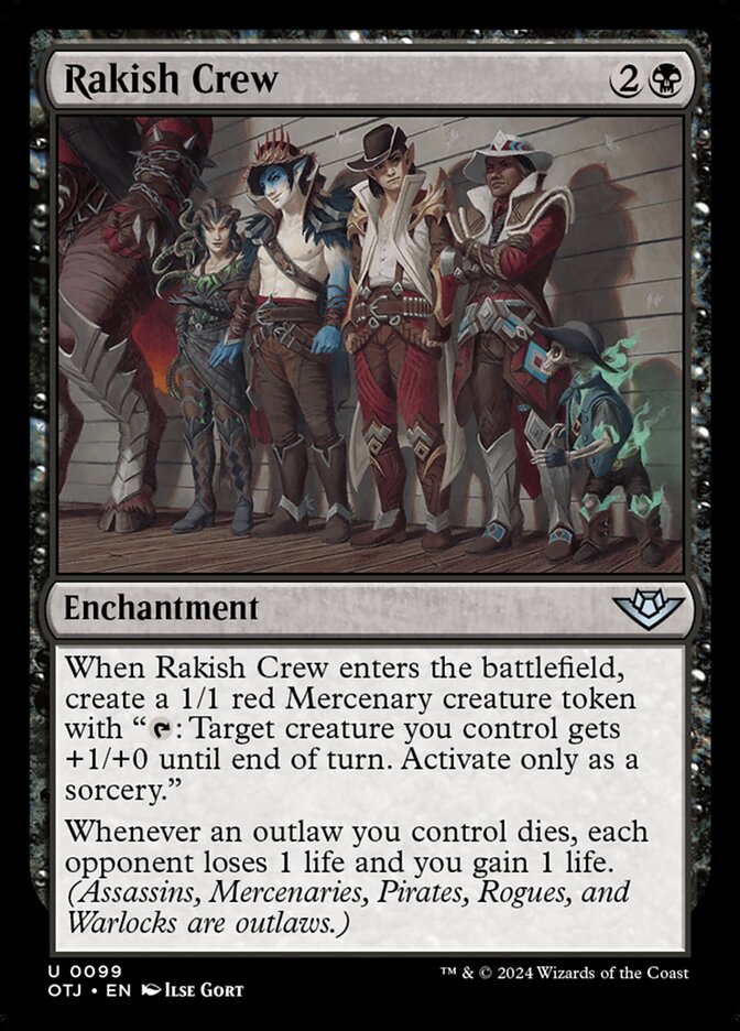 Rakish Crew – Uncommon Magic: The Gathering card from Outlaws of Thunder Junction (#99)