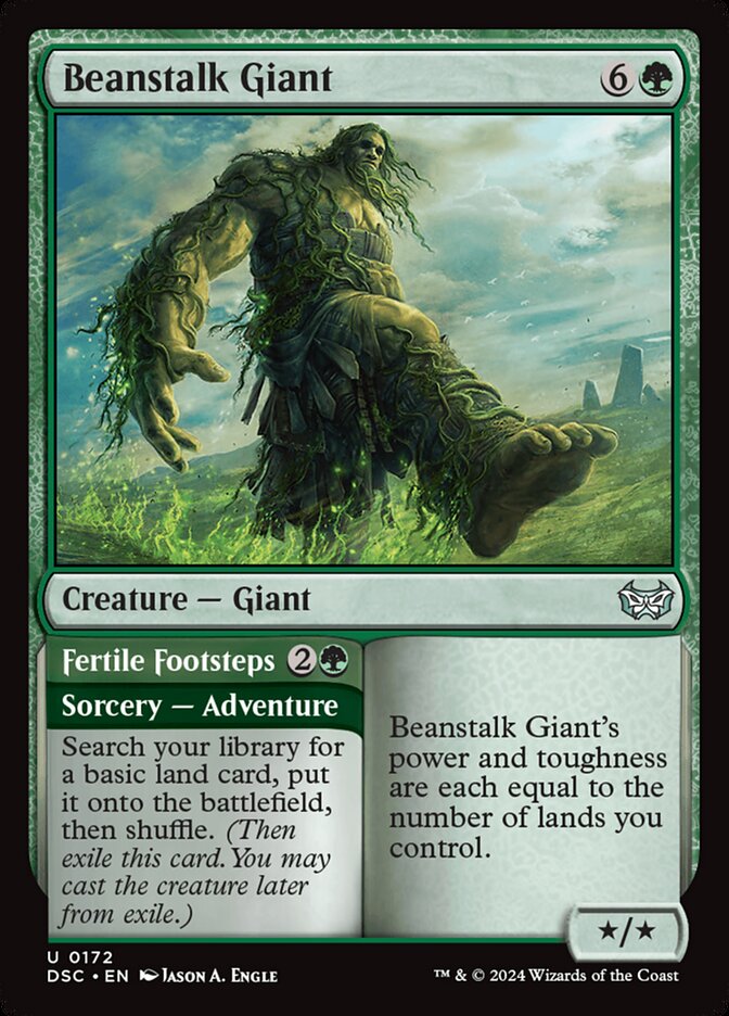 Beanstalk Giant // Fertile Footsteps – Uncommon Magic: The Gathering card from Duskmourn: House of Horror Commander (#172)