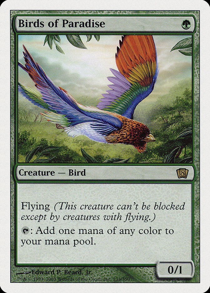 Birds of Paradise – Rare Magic: The Gathering card from Eighth Edition (#233)