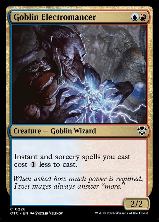 Goblin Electromancer – Common Magic: The Gathering card from Outlaws of Thunder Junction Commander (#228)