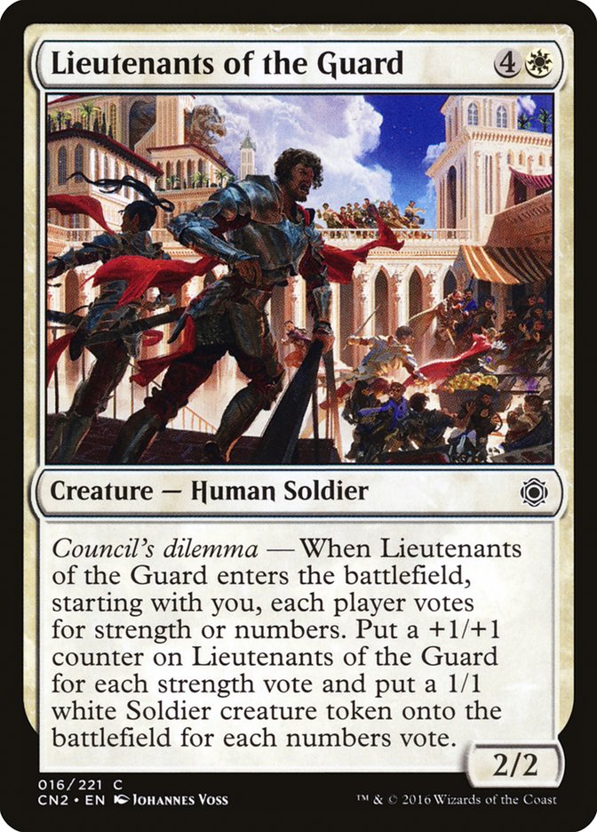 Lieutenants of the Guard – Common Magic: The Gathering card from Conspiracy: Take the Crown (#16)
